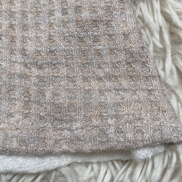 Christie Jenny Boston Waffle Notch Collar Waffle Top 💗 Pink Oatmeal & White - Picture 11 of 15